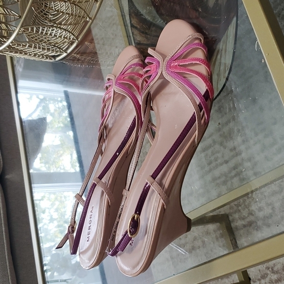 Merona slip on sandals with wedge heel open toe sling back 9m! Summer ☀️ sale - Picture 2 of 6